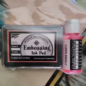 Delta Embossing Ink Pad and Reinker Set - Black and Pink